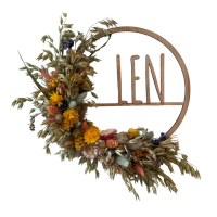 Open ring met gedroogde bloemen